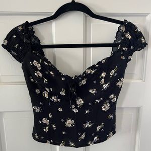 Reformation capped sleeve blouse